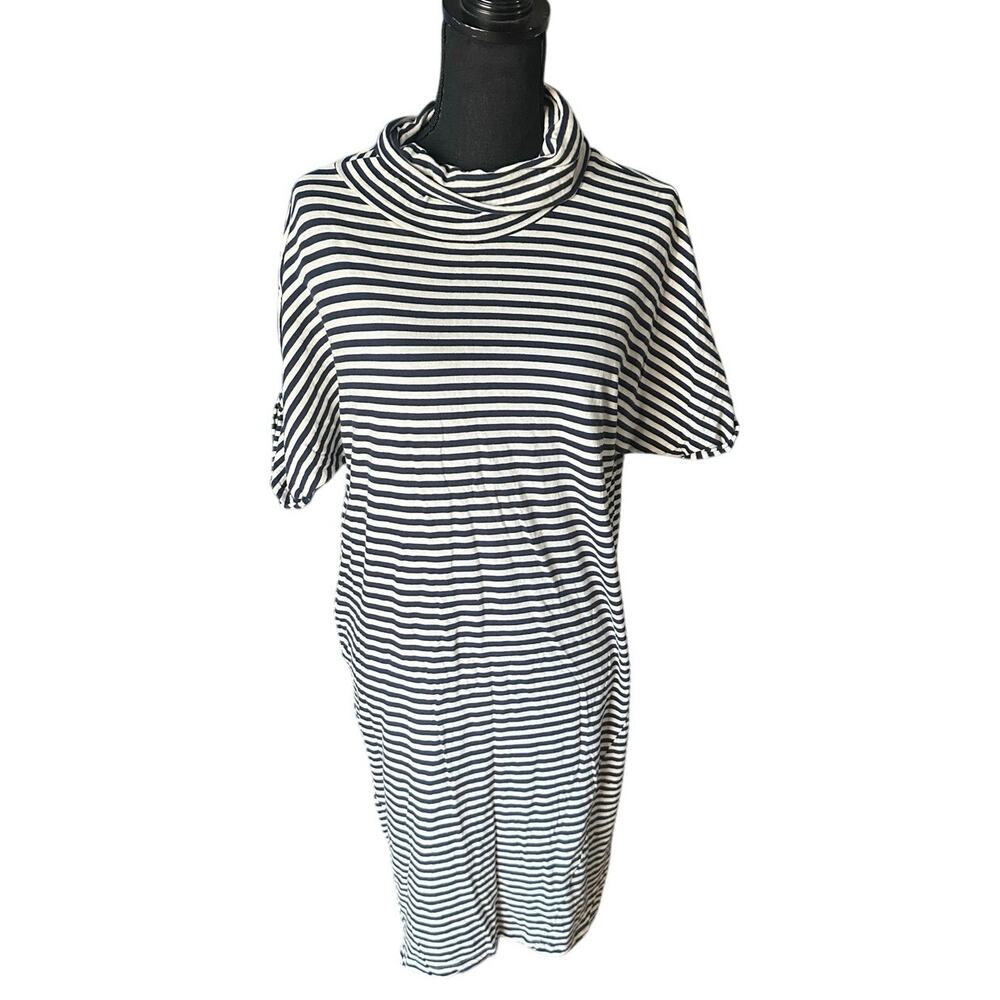Stateside Coastal Stripe Turtleneck Midi Dress Size M